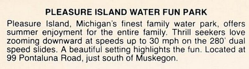 Pleasure Island Water Park - Vintage Postcard